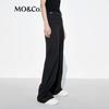 MO&Co. Women's Mid-High Waist Loose Straight-Leg Trousers with Belt