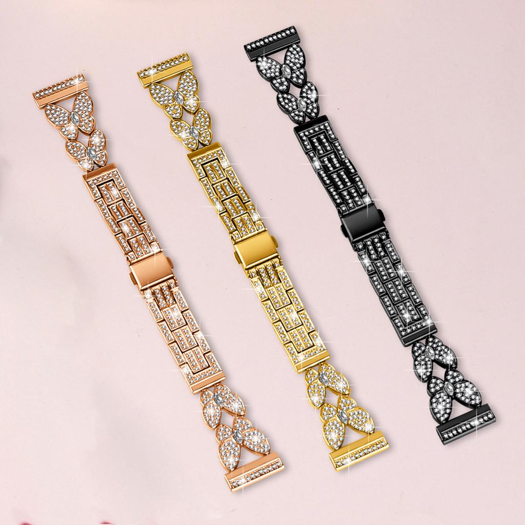 Для Huawei Watch 4/Watch 4 Pro Ремешок Металлический сплав с декором из страз-бабочек