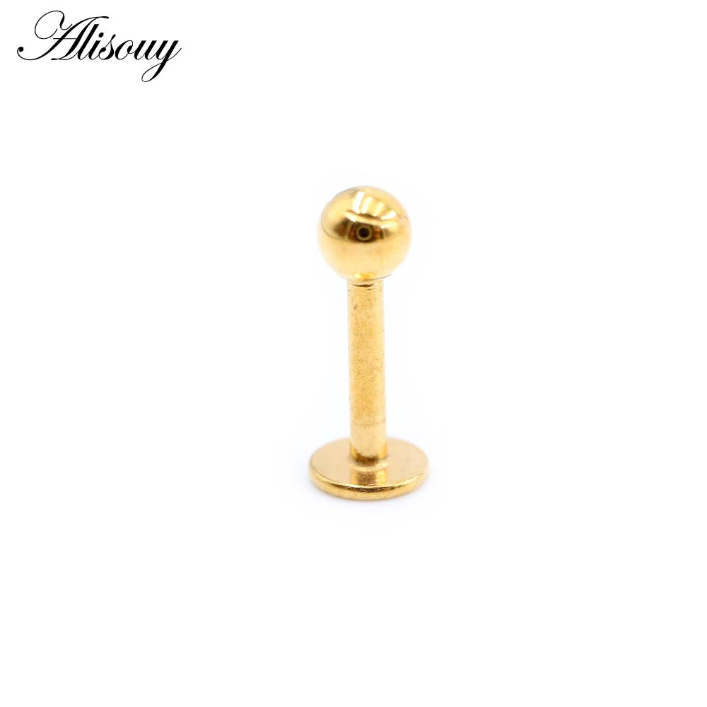 3 4 5 мм Диаметр 5 цветов Нержавеющая сталь Мужчины Женщины Завинчиваются назад (пронзили) Украшения для тела, губная серьга, пирсинг губы, украшения для тела