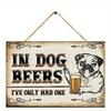 2D Flat Vintage Wooden Sign 30*20cm Rustic Wall Hanging Plaque with Humorous Quote & Pug Illustration | Perfect for Home, Bar, Cafe, Office, Garage