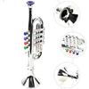 Toyvian Instruments Детская труба - Декоративная пластиковая труба с реалистичным дизайном и цветными клапанами для изучения музыки и игры дома или в школе