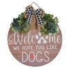 Door Hanging Sign Composite Wood Door Hanging Ornament Wreath for Home Door DecorationBrown