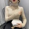 Autumn New Black Inner Semi-turtleneck Lace Knitted Bottoming Sweater Hollow Women's Top