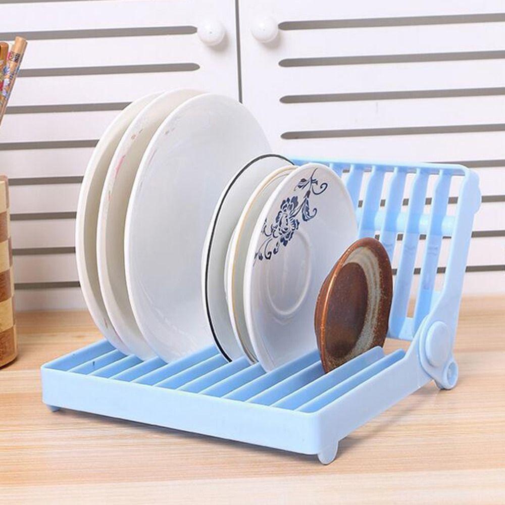 Foldable Design Plate Organizer Multicolor Storage Holder Creative Foldable Rack  Kitchen Use