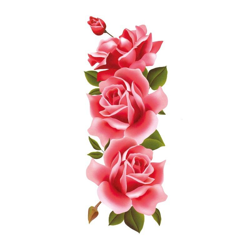 Наклейка с изображением цветка голубой розы, большой узор в виде цветка сливы, водонепроницаемая наклейка с изображением цветка на руке, образец татуировки