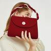 Red Wedding Bag for Women, High-end and Niche Wedding Bag, Camellia Hand-held Women's Bag, Stylish Bride Bag