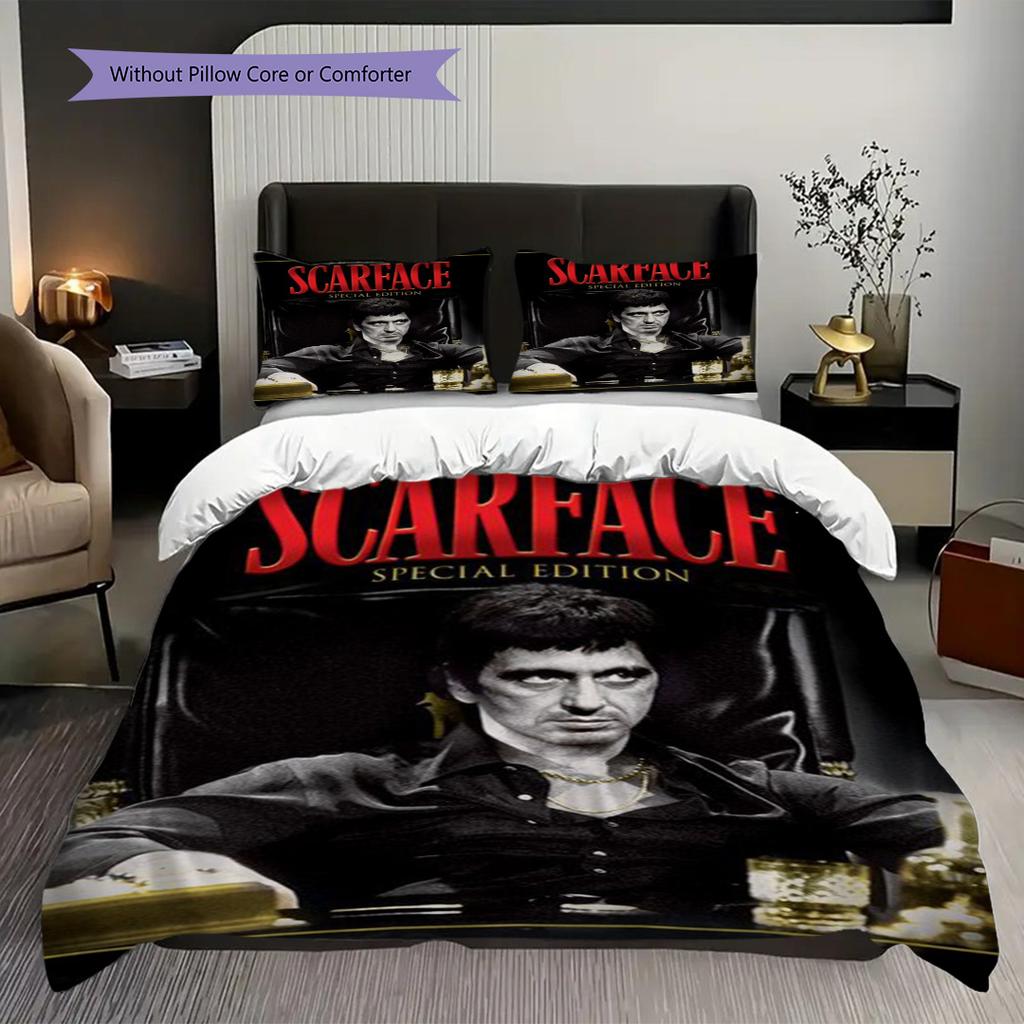 Scarface Power Corruption Threepiece Set 1 Duvet Cover 2 Pillowcase Without Core Duvet Cover And Pillowcase Soft And Comfortable Bedding Set