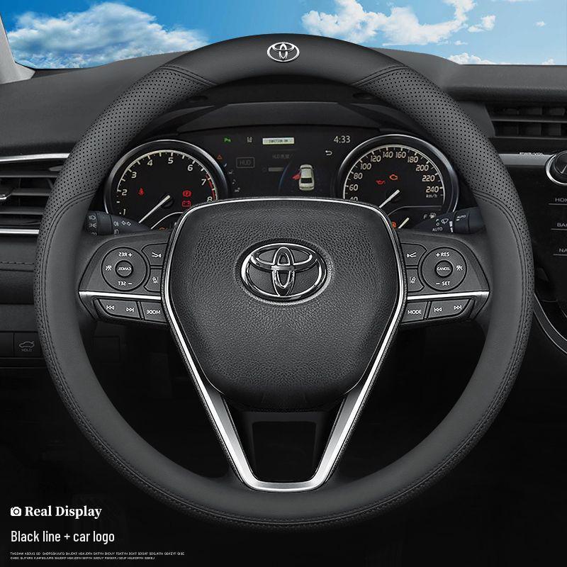 Кожаная накладка на руль для Toyota Corolla/RAV4/Yaris/Vios/C-HR