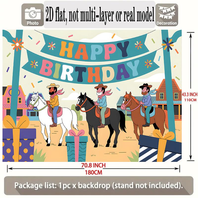 Party Backdrop Flat Western Celebration Photo Booth Party Decor