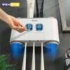 Automatic Toothpaste Dispenser Bathroom Accessories Set Toothbrush Holder Set with 4 Cups Toothpaste Squeezer Toothbrush Storage Rack