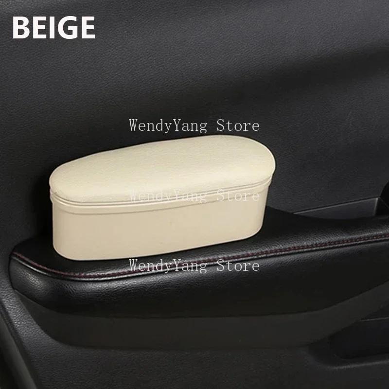 Ящик для хранения в дверце автомобиля, подлокотник, кожаный органайзер для деталей салона автомобиля, регулировка подлокотника, поручня, усиленная подкладка, универсальная