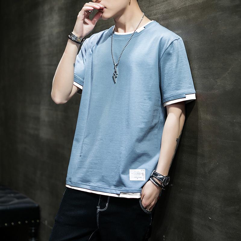 Men's Korean Style Loose Cotton Summer T-Shirt - Short Sleeve, Student Inner Wear
