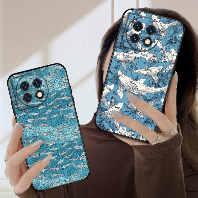 Мультяшная синяя акула для Oneplus 8T 9 9R 10 Pro 11 12 13 13R 5G ACE 5 Nord2 4 CE 3 4 Lite N20 SE N200 силиконовый мягкий чехол для телефона