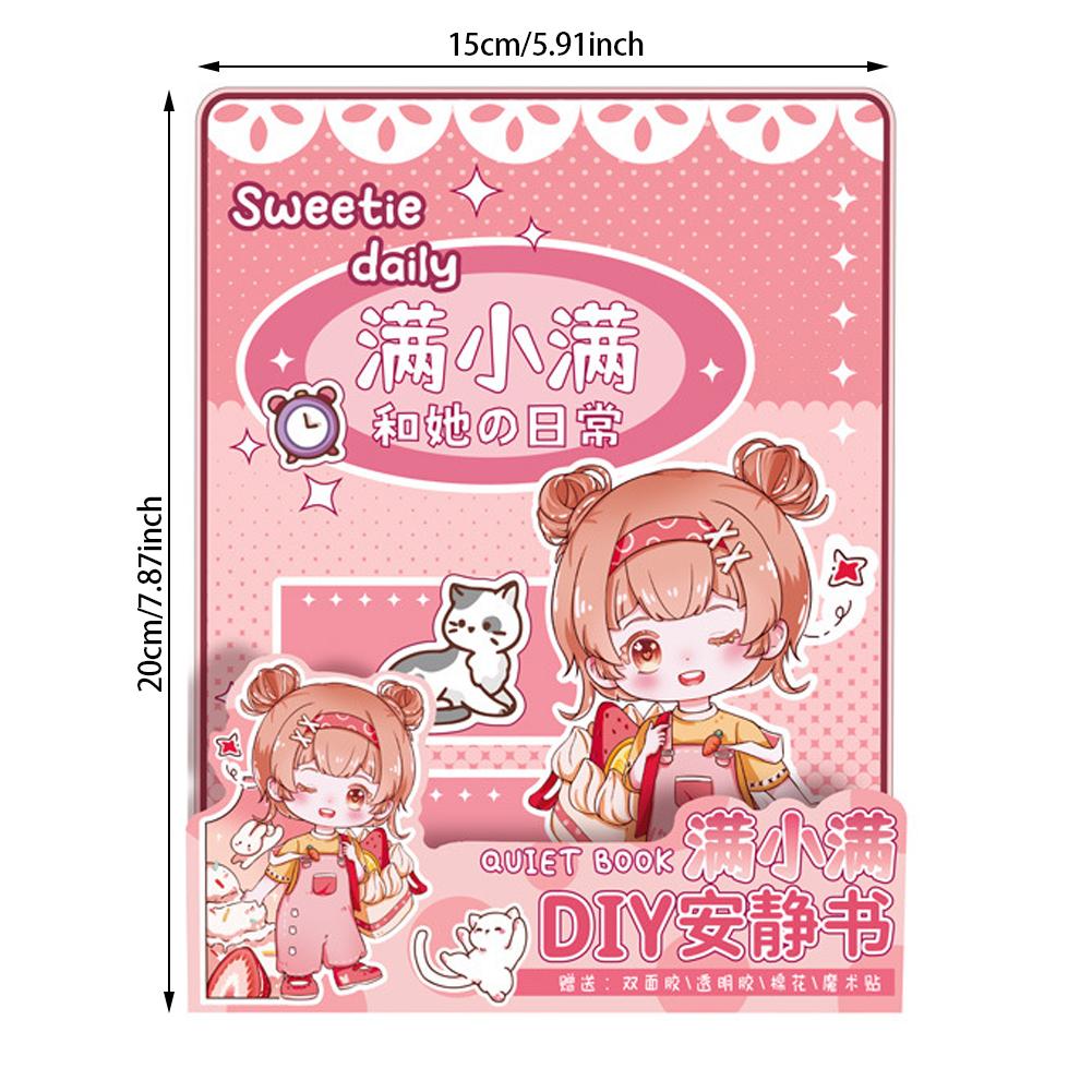 Детская книга-раскладушка для переодевания с куклой и интерактивными обучающими занятиями