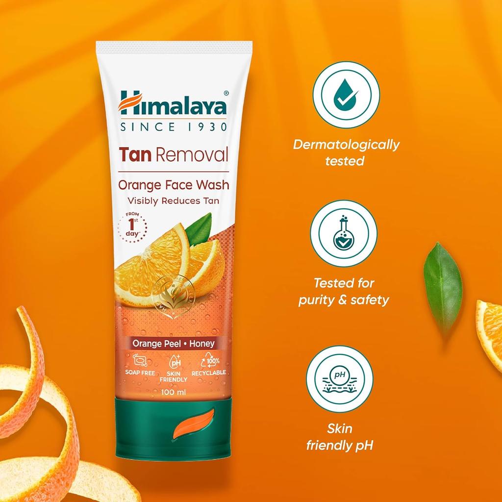 Himalaya Tan Removal Orange Face Wash 100ml Pack Of 1 Deep Cleanser Moisturizing Skin Care