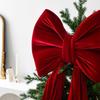 Christmas Bow Large Red Velvet Style Christmas Tree Ornament Festive Holiday Home Decor Gift Christmas Party Accessory