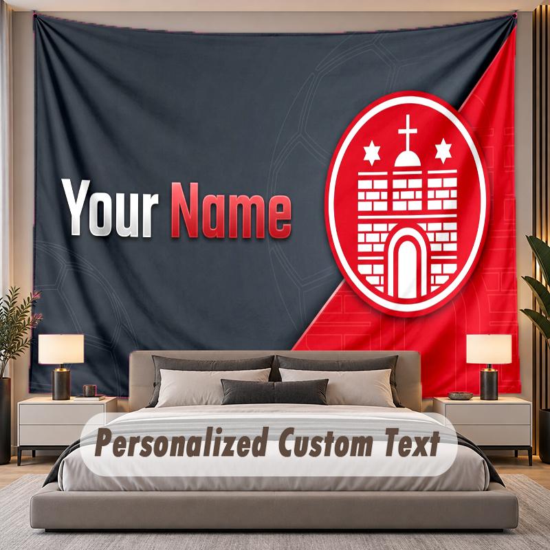 Custom Name Text Tapestry FC St. Pauli Personalized Polyester Wall Tapestry For Bedroom And Room