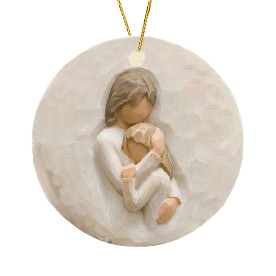 Christmas Ornament for Horse Lovers Hugging Horse Acrylic Pendant Christmas Tree Hanging Decoration Holiday Gifts for Girls Women Cowgirls