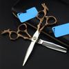 Professional Steel 6 Inch Gold Dragon Cut Hair Scissors Haircut Thinning Barber Hair Cutting Shears Hairdressing Scissors
