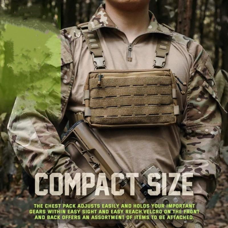 Tactical Chest Rig Pack for Men, Running Chest Bag with Front Loop Recon Chest Rigs for Hunting Outdoor EDC