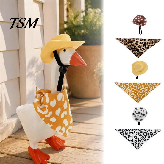 Cute Mini Sunglasses for Duck 7 Inch Desk Goose Clothing Accessories Set, Cowboy Hat Bow Scarf Leopard Print Cow Ornaments Dress Outfit, Clothes