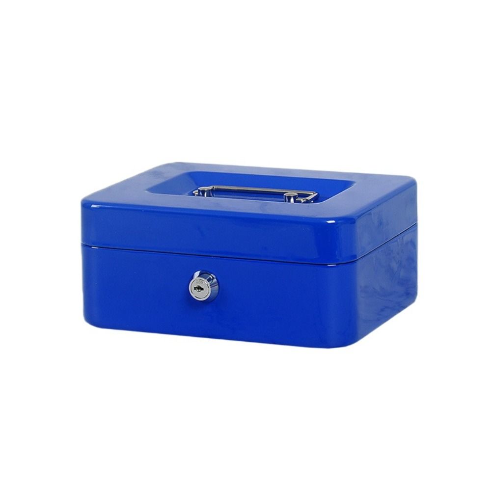 Двойной металлический ящик для денег, надежный замок, ящик для хранения, прочный органайзер для экономии денег, для малого бизнеса