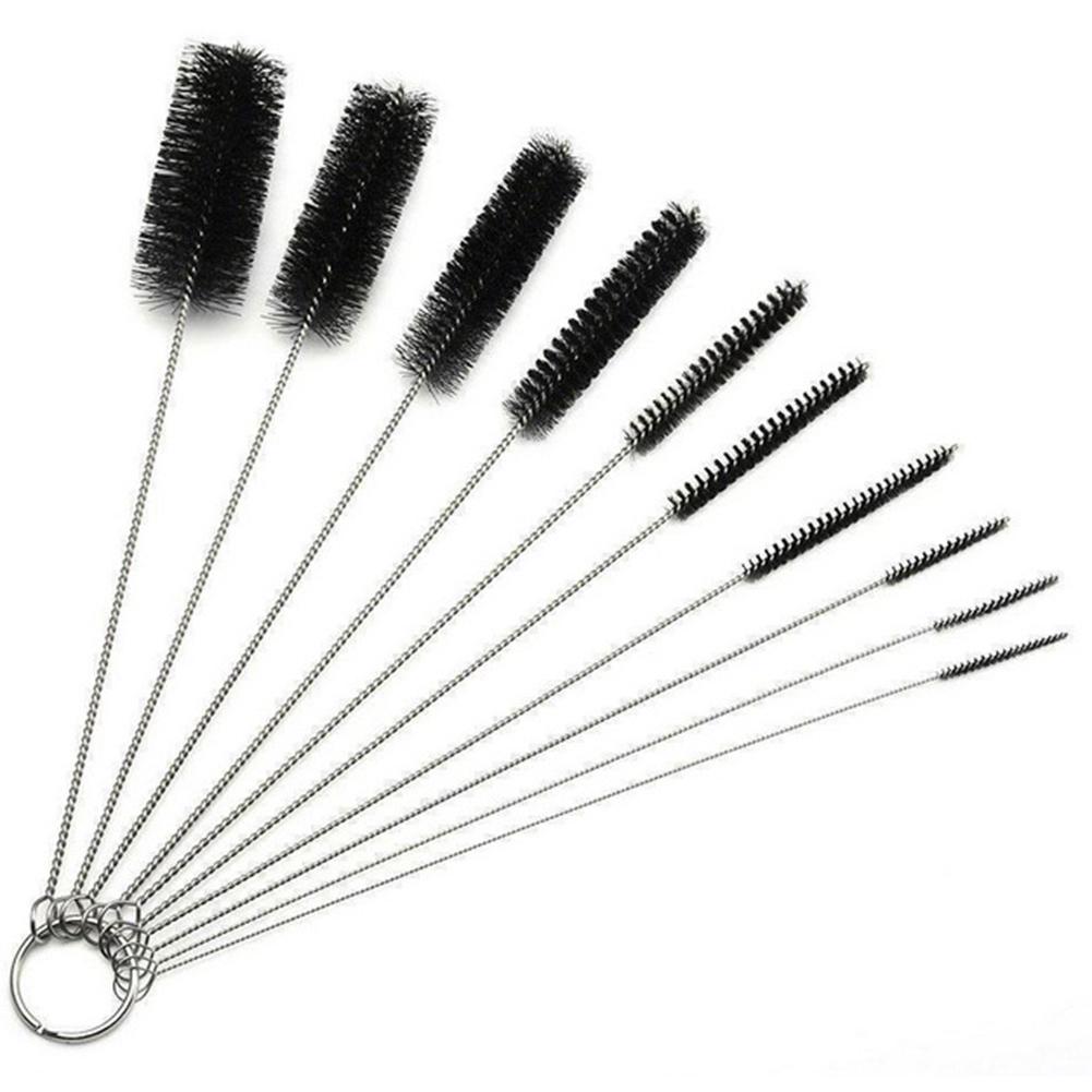 10Pcs/Set Cleaning Brush Bottle Tube Nozzle Brushes Cleaning For Fireplace Pipe Clean Kitchen Coffee Machine Cleaning Brush