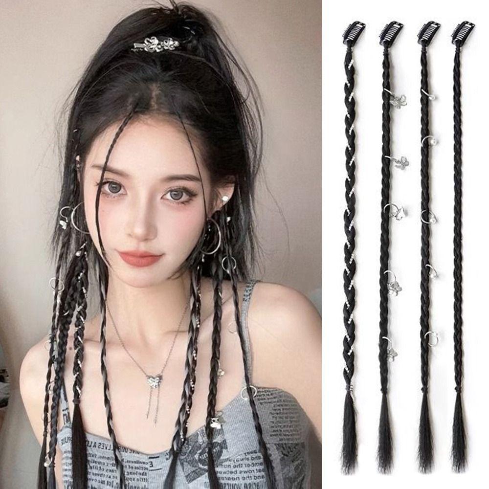 Легкий плетеный парик с прочным BB-зажимом, плетеная коса, хвост, плетение волос, наращивание для женщин