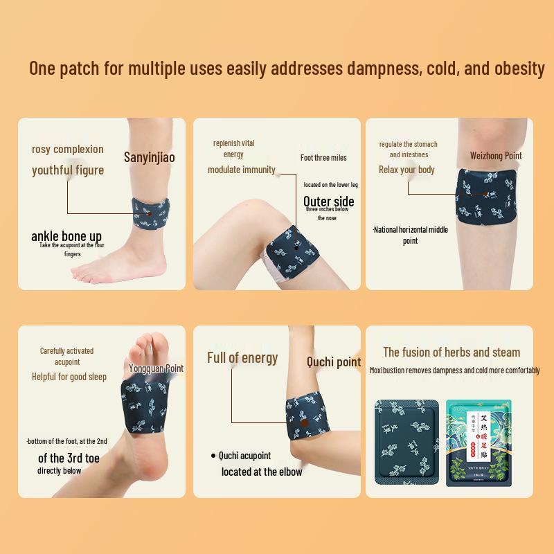 Полынный самонагревающийся пластырь для ног для зимнего тепла и защиты от холода