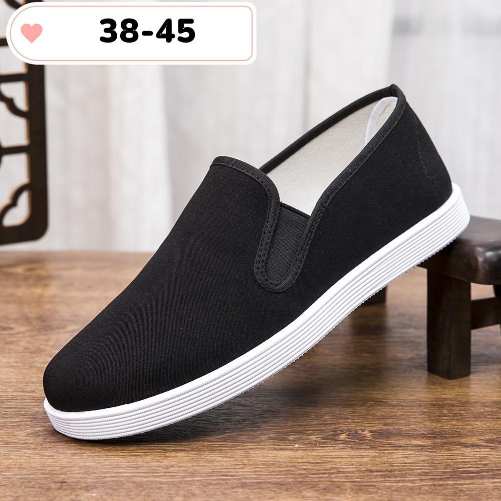 Старые мужские туфли ******* из ткани рабочая обувь повседневная мужская обувь ****** одиночные туфли для отца среднего возраста обувь с одной педалью подошва дерьмовая износостойкая