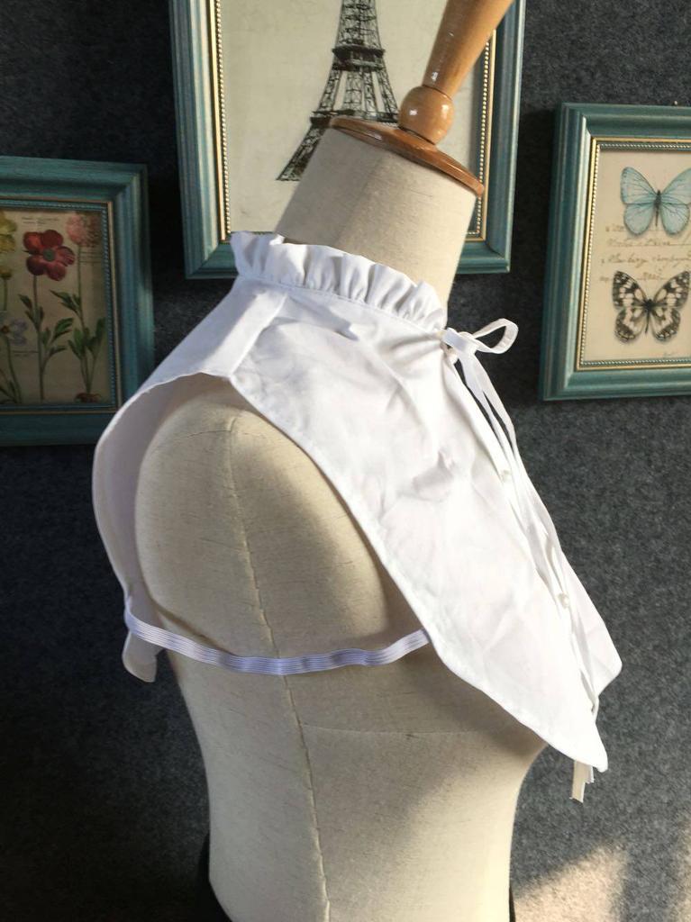 White Cotton Lace Stand-up Collar Sweet Fake Collar Cute Bow-tie Shirt-style Sweater Fake Collars for Women