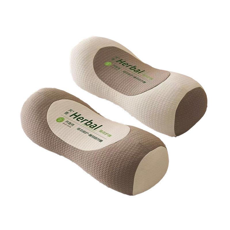 All-Cotton Cylindrical Buckwheat Pillow for Cervical Support and Adult Sleep Aid with Mugwort.