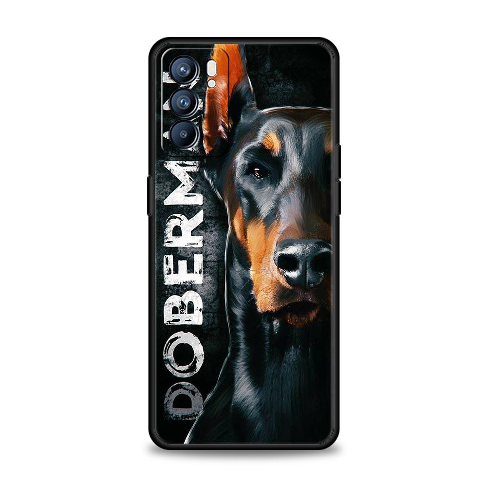 Чехол для телефона с изображением добермана для Oppo Reno 13 12 11 10 7 F Find X5 X6 A98 A80 A79 A78 A57 A54 A31 A17 Pro 5G Мягкий ТПУ Чехол Сумка