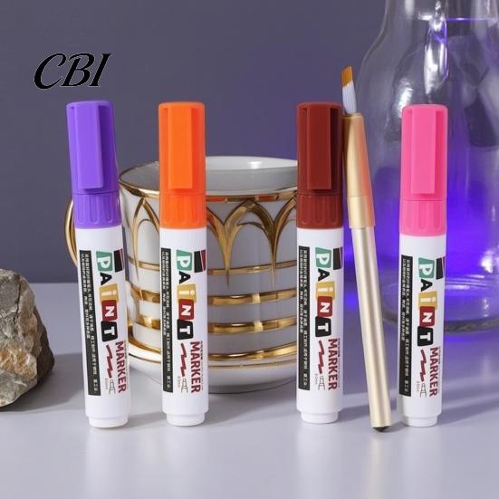 Steel And Stone Markers 12 Colors Flat Tip Paint Marker, Oil Based Broad Pen for Metal Tire Glass Ceramic Leather, Waterproof Quick Dry Touch