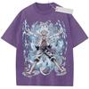 Unisex Washed Black Vintage T  Shirt One Piece Luffy th Gear Lightning Smoke High  Quality Fabric for Home Leisure Travel