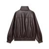 Womens Loose Fit Faux Leather Moto Jacket Street Style Casual All-Match Outerwear
