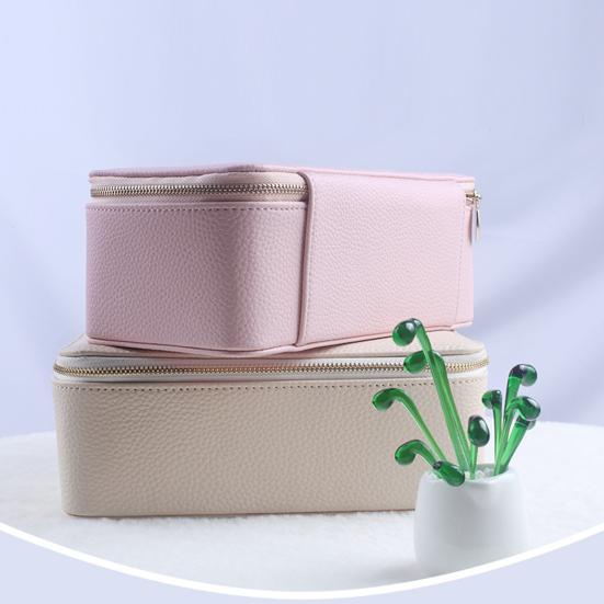 Travel Jewelry Box Large Capacity Zipper Closure Waterproof Hard Shell Soft Lining