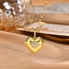 Gold-Tone Women's Copper Heart Locket Necklace with Stainless Steel Chain