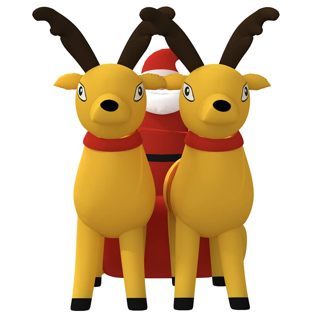 Inflatable Santa Claus with Reindeer LED 130 cm