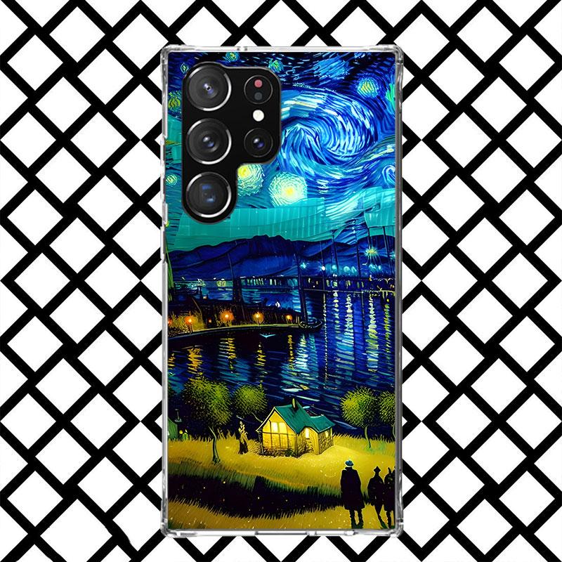 Starry Night Van Gogh Art Phone Case for Samsung Galaxy S26 S25 Edge S24 S23 Ultra S22 Plus S21 FE S20 + Soft Cover Print Fundas