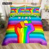 Love is Love Пододеяльник Радужный комплект постельного белья Pride for Love Theme Романтическое одеяло Красочный мультяшный автомобиль Покрывало из трех предметов
