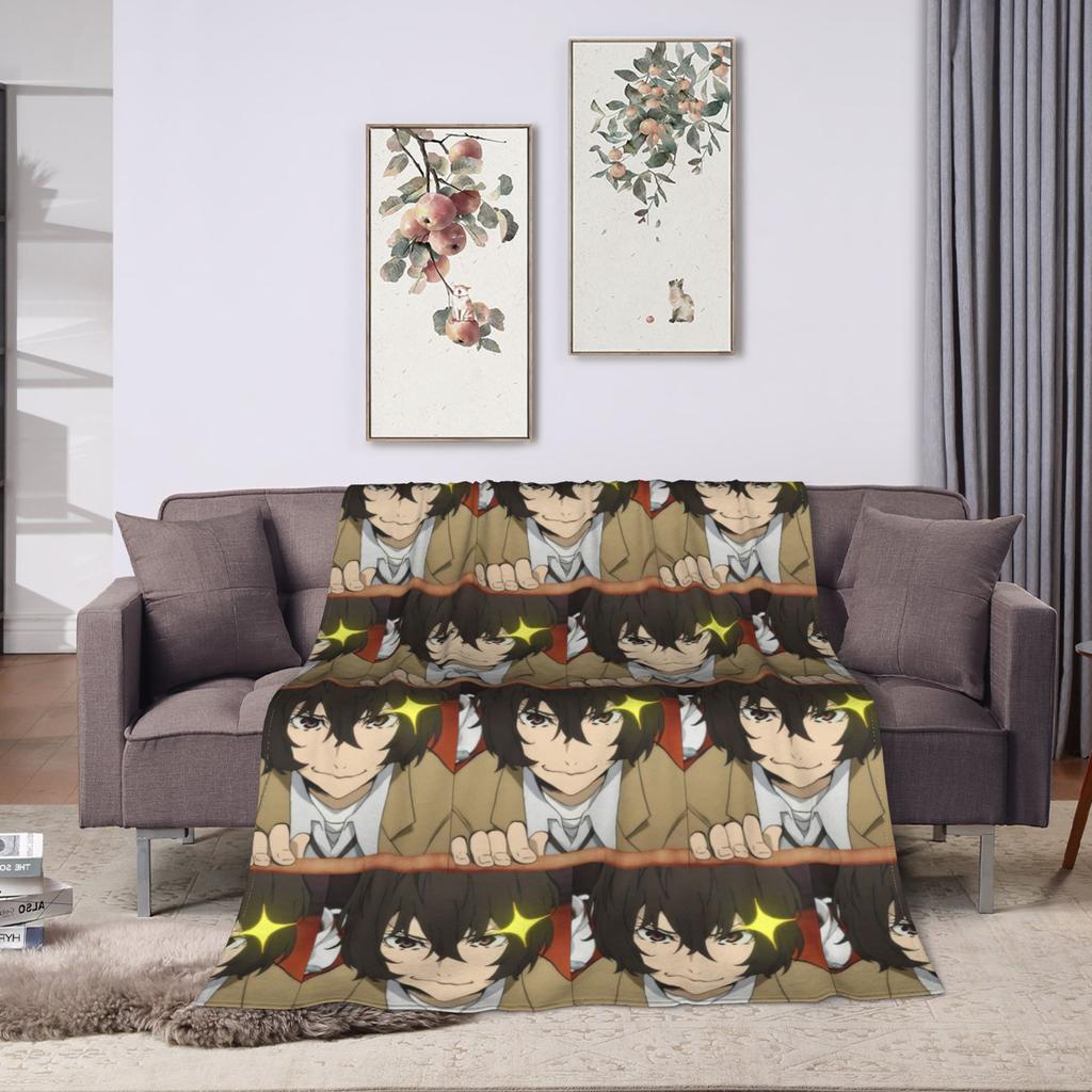 Плед Dazai Bungo Stray Dogs Флисовый с принтом Портативный Супермягкий Плед для Постели Путешествий Покрывала