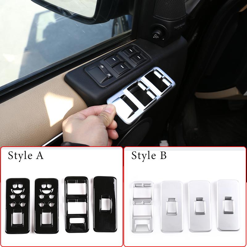 4pcs Car Window Lift Switch Button Control Panel Frame Cover Trim For Land Rover Discovery 3 LR3,Range Rover Sport