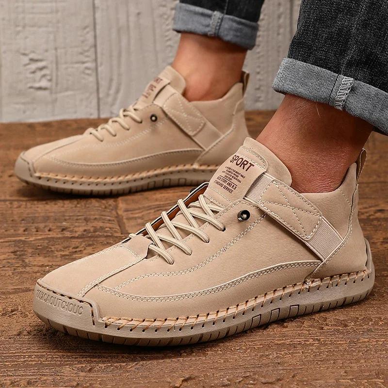 Men's Boots Trend Spring Summer Styles Retro Lace Up Loafers Fashionable Versatile Commuting Men's Sports Shoes Platform Boots