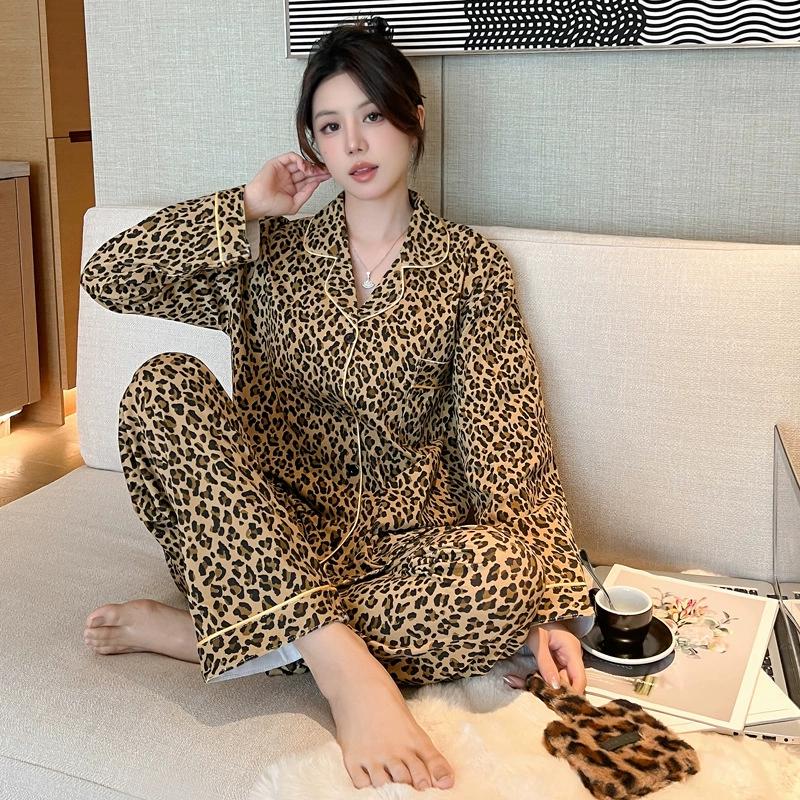 Women's Sweet Style Home Service Spring and Autumn High-end Long-sleeved Pajamas Dormitory Can Be Worn Outside Suit