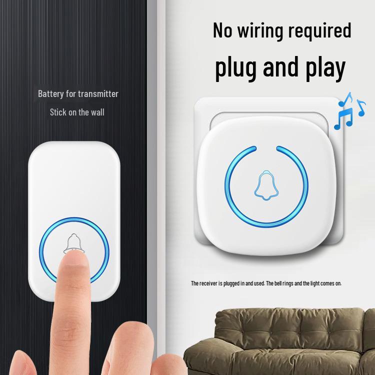 Compact Wireless Smart Home Doorbell - Long Range Remote Control with Ding Dong Chime