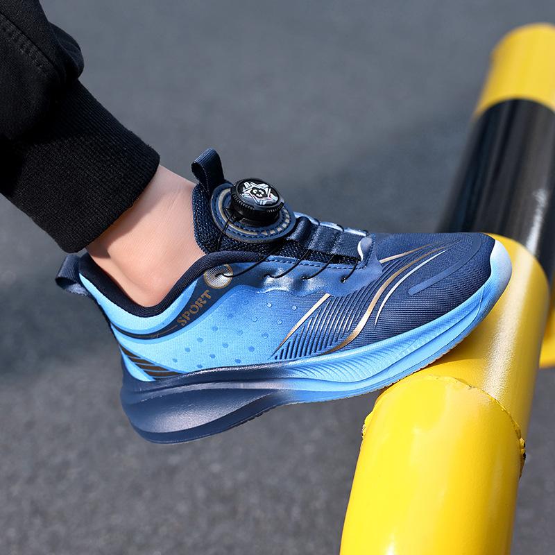 Boys' Sports Shoes Spring and Autumn New Mesh Breathable Trend Casual Shoes Racing Lightweight Soft Sole Children's Running Shoes