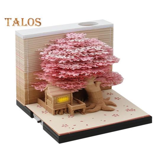3D Tree House блокнот бумажная скульптура модель гладкий письменный стол календарь семейный блокнот со светодиодной подсветкой