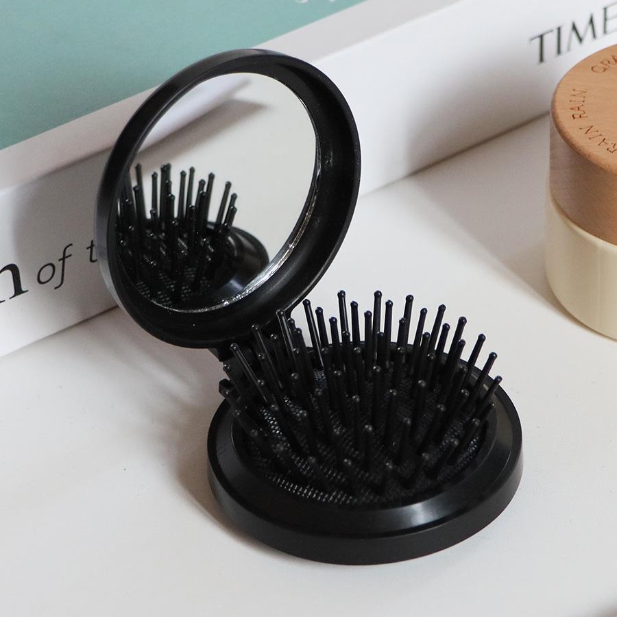 Компактная складная расческа с зеркалом и массажем воздушной подушкой для девочек