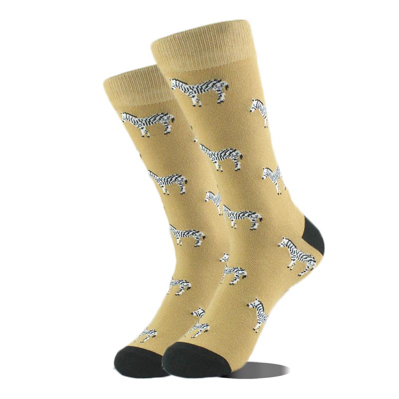 Happy Design Funny Socks Men Unisex Sheep Beer Dinosaur Pattern Sokken Divertidos Jacquard Calcetines Unisex Hip Hop Skateboard